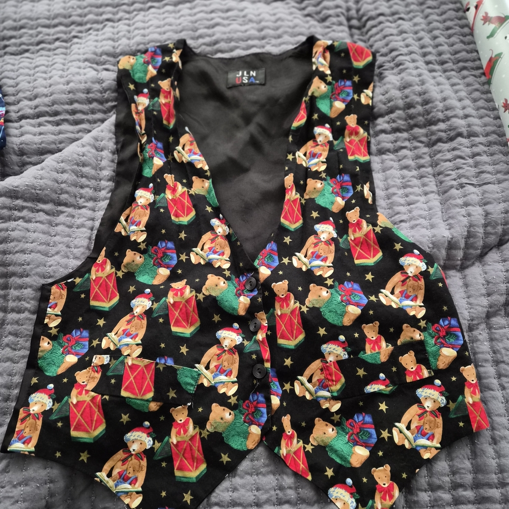 Festive Bear Patterned Vest